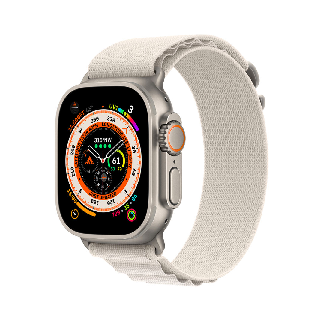 Apple Watch Ultra GPS + Cellular 49mm -Titanium Case with Starlight Alpine Loop