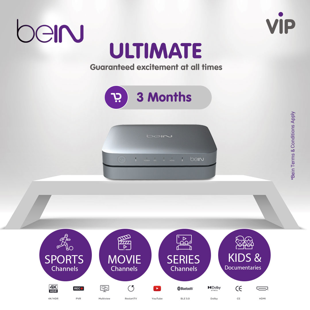 beIN tv 4K HDR Set Top Box /VIP - ULTIMATE 3 Months