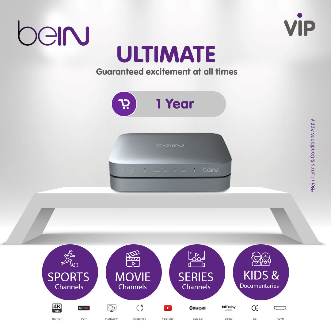 beIN tv 4K HDR Set Top Box /VIP - ULTIMATE 1 Year