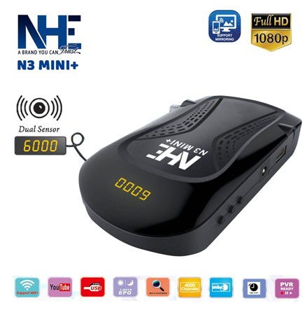 NHE N3 Mini+ Satellite HD Receiver – FTA Free-To-Air Full HD 1080p Digital Receiver | Dual Sensor | USB Support | High-Speed Performance